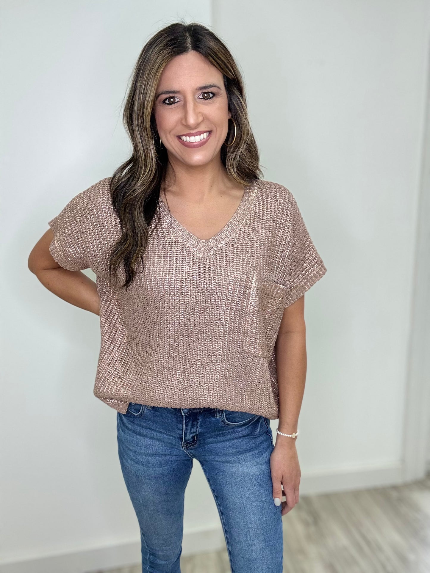 Mocha Shimmer Top