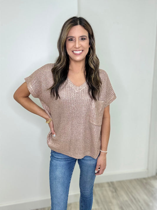 Mocha Shimmer Top