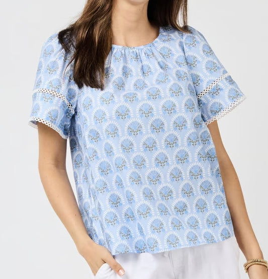 Blue Blooms Top