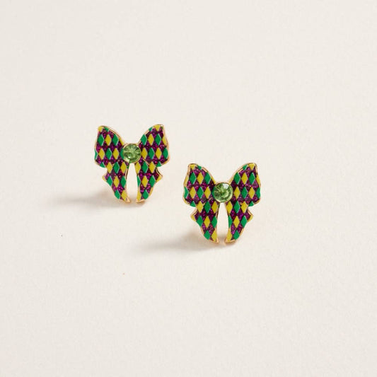 Mardi Gras Bow Studs