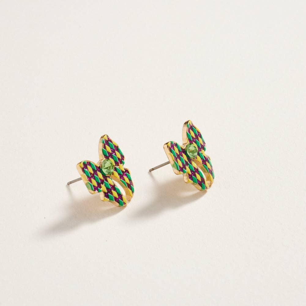 Mardi Gras Bow Studs