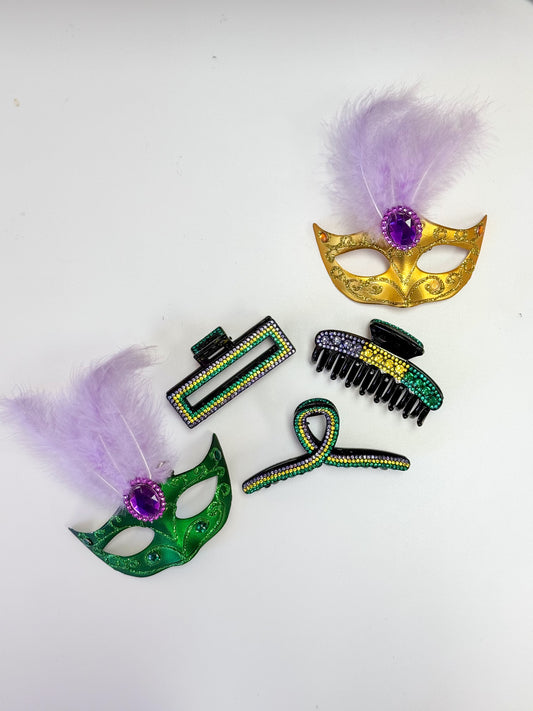 Mardi Gras Hair Clips