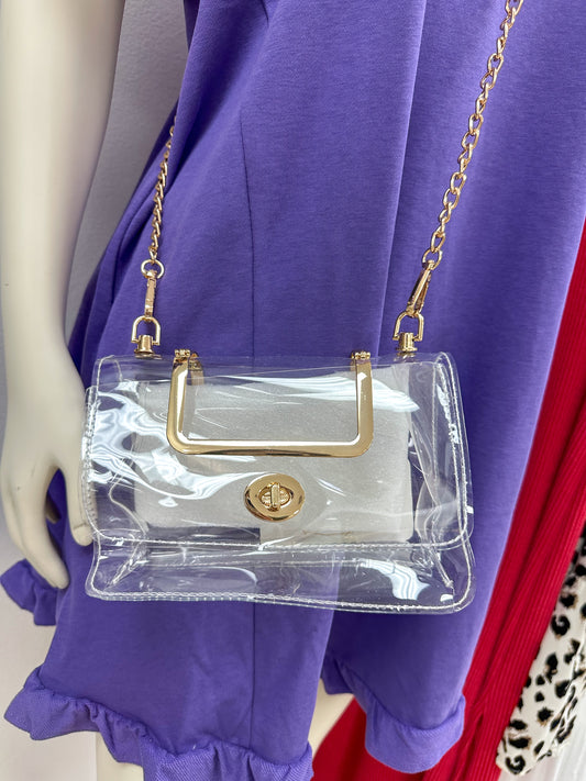 Golden Gameday Clear Purse