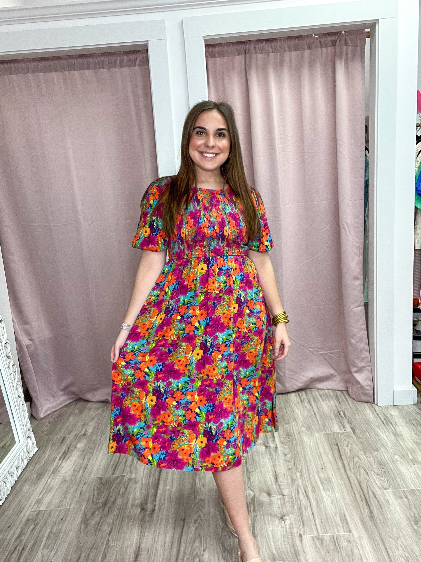 Full Of Color Midi Dress