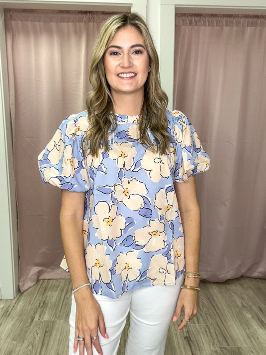 Periwinkle Floral Top