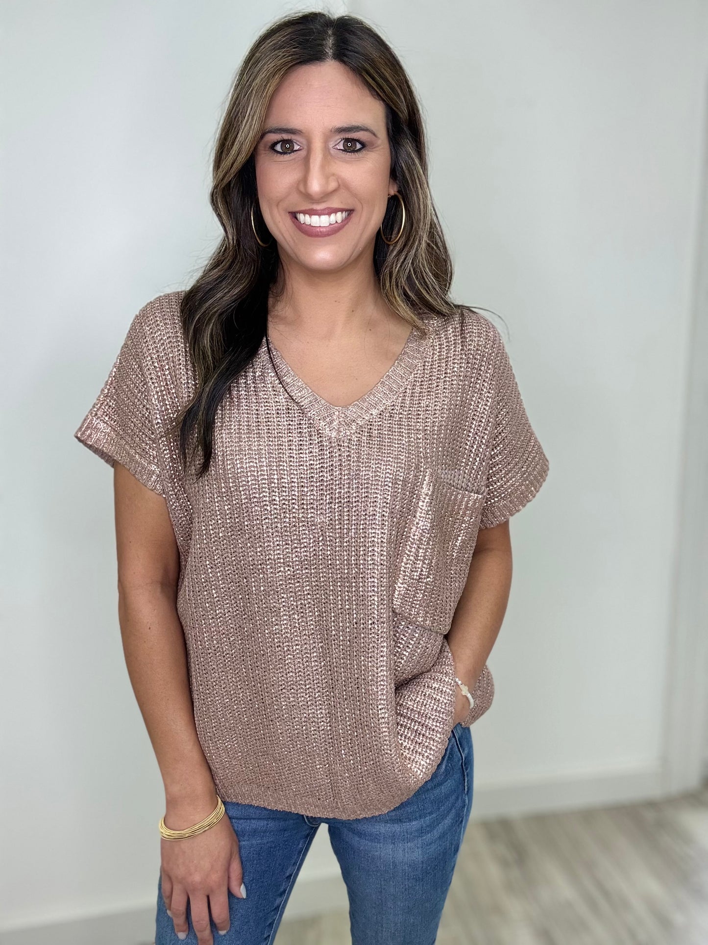 Mocha Shimmer Top