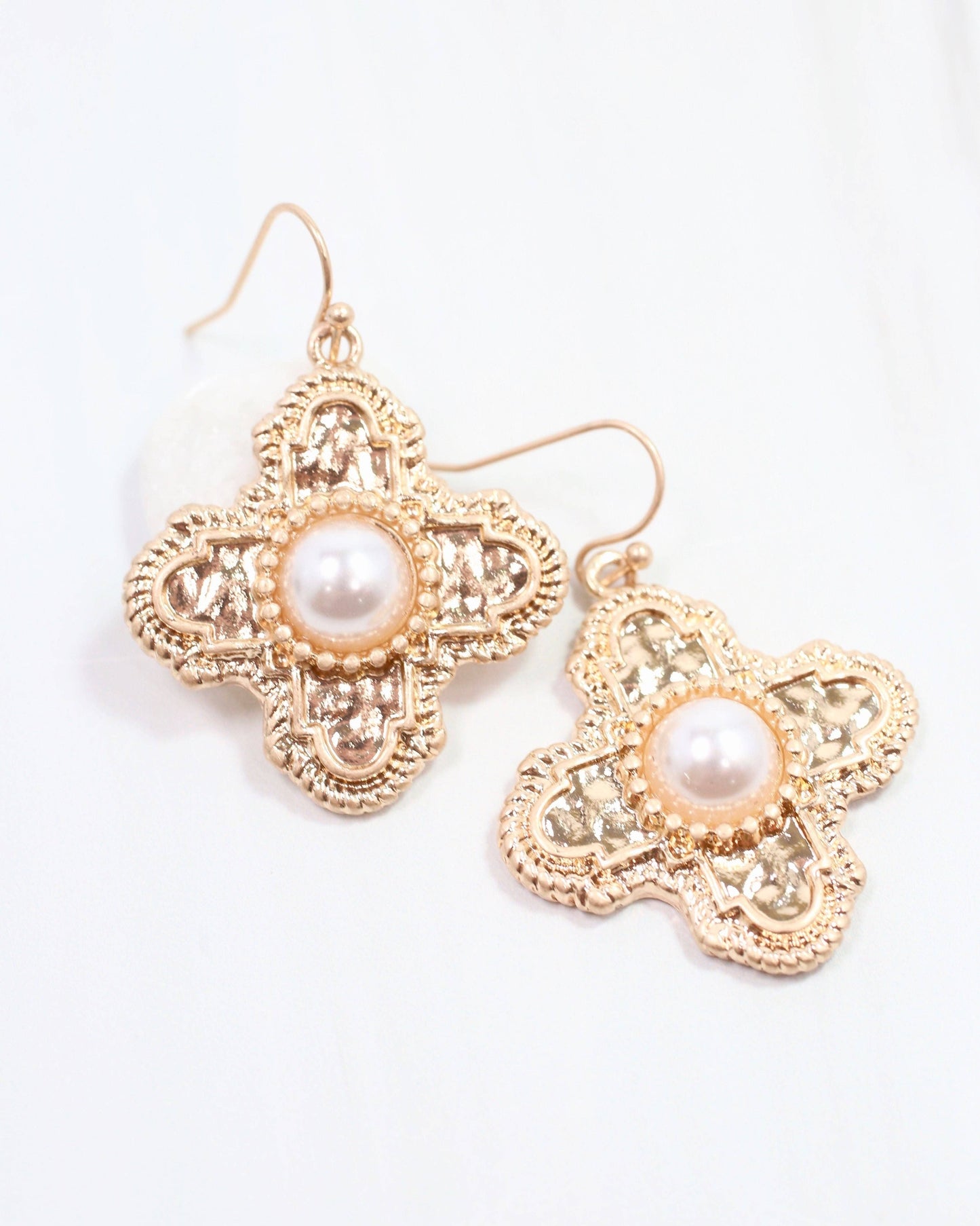 Pixie Cross and Pearl Earrings