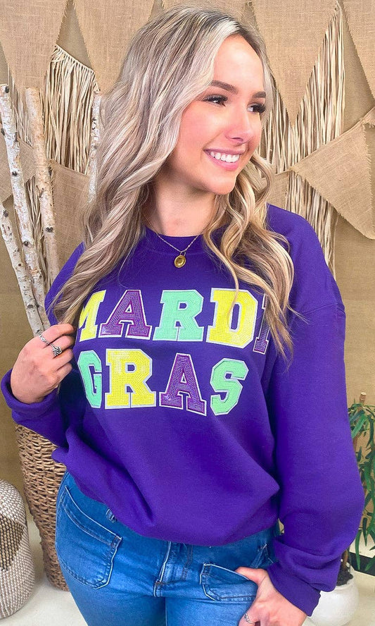 Mardi Gras Sequin Sweatshirt