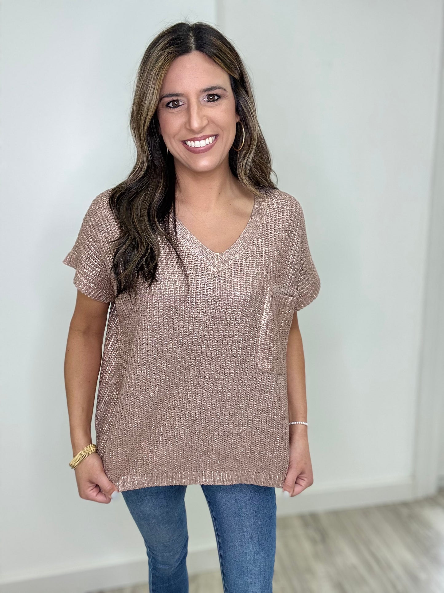 Mocha Shimmer Top