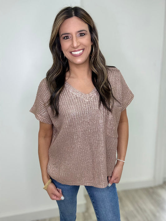 Mocha Shimmer Top