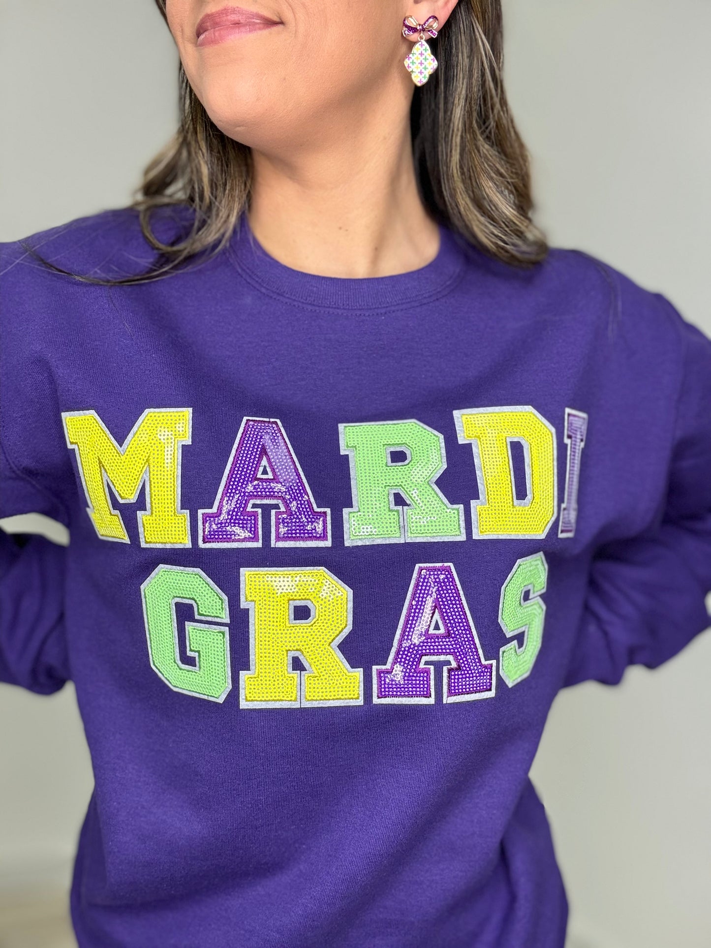 Mardi Gras Sequin Sweatshirt