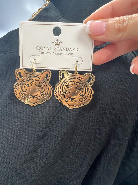 Golden Tiger Earrings