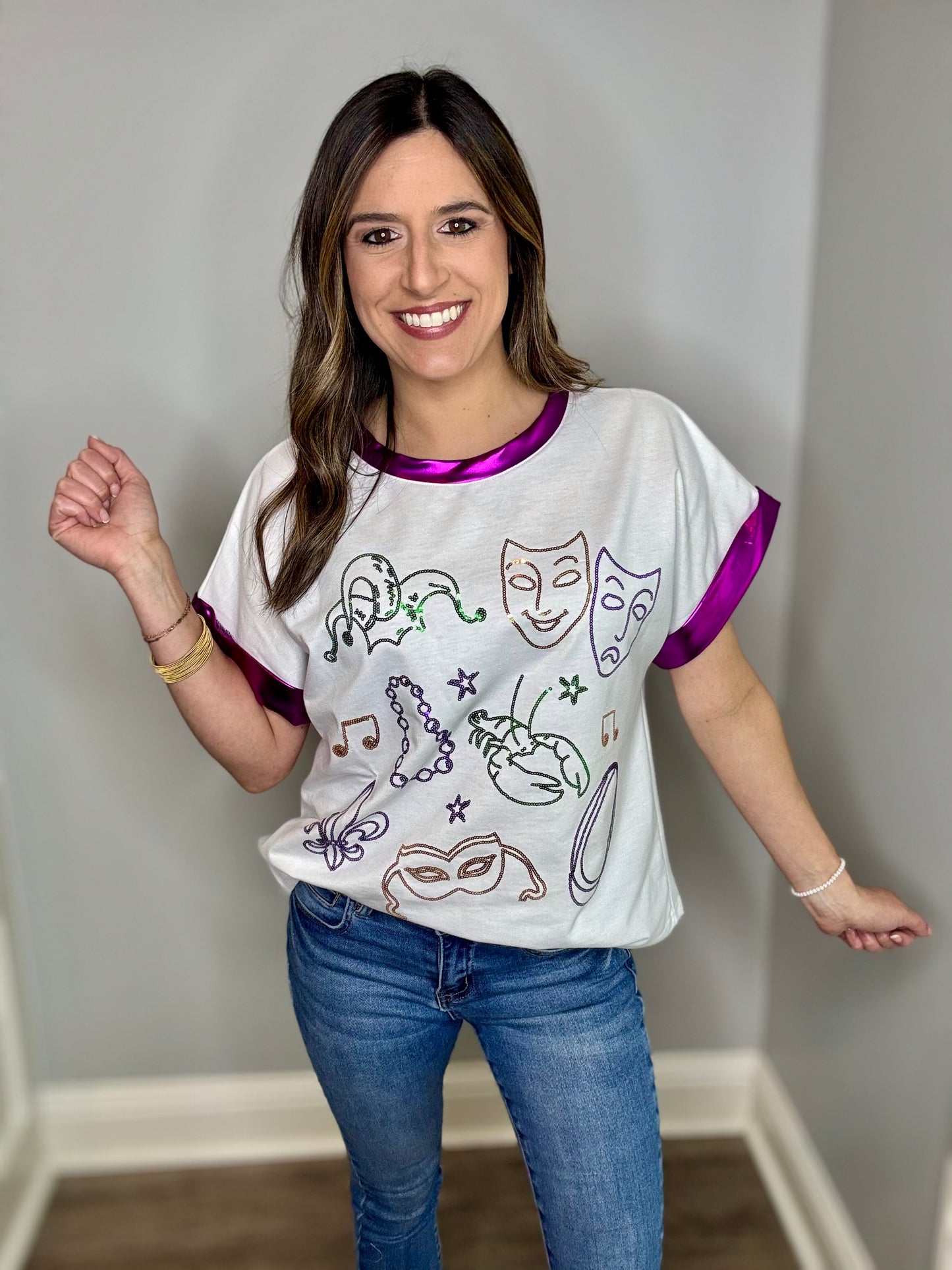 Festive Mardi Gras Top