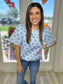 Blue Blooms Top