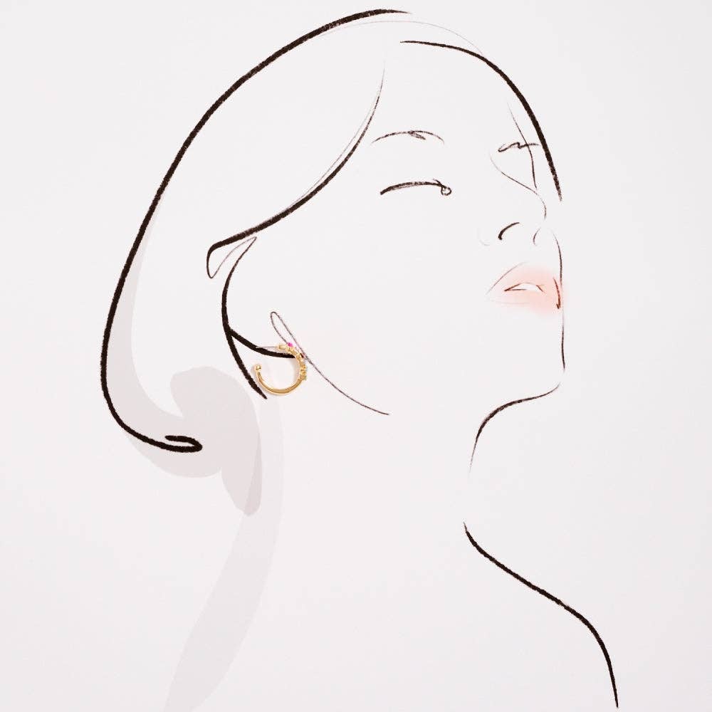 Mixed Shape Rhinestone Hoops