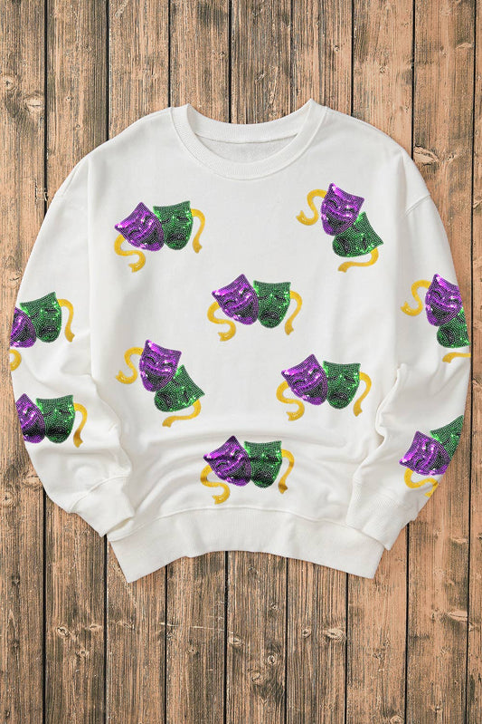 Mardi Gras Mask Sweatshirt