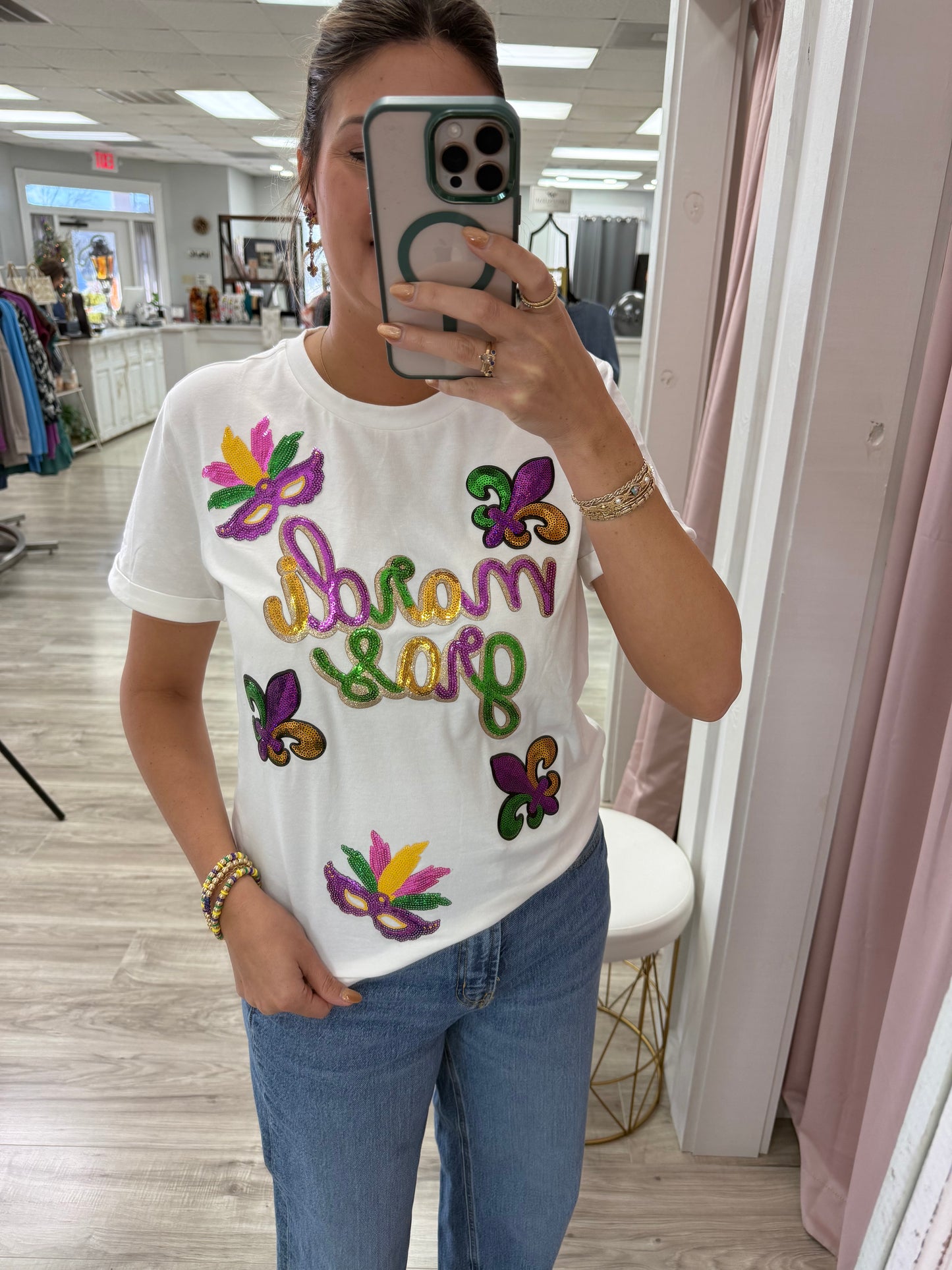 Sequin Mardi Gras Top