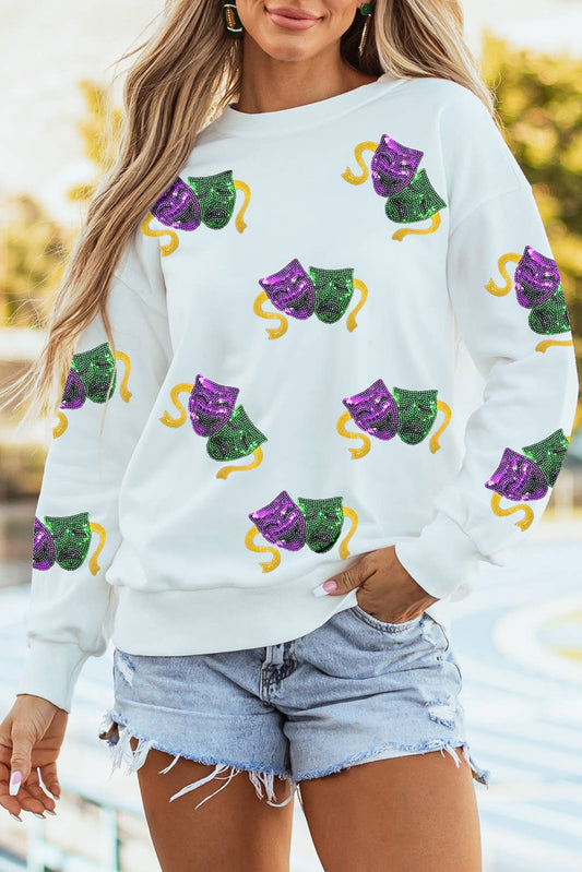 Mardi Gras Mask Sweatshirt