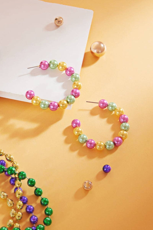 MG Pearl Hoop Earrings