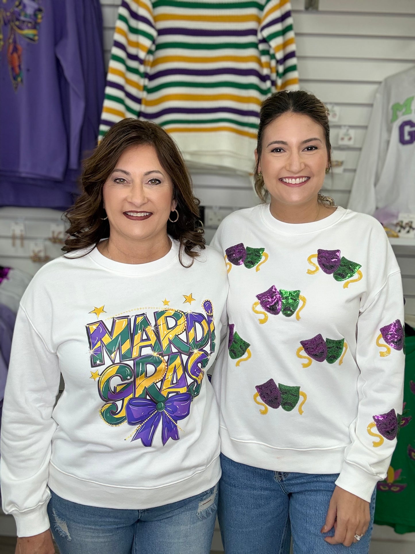 Mardi Gras Mask Sweatshirt