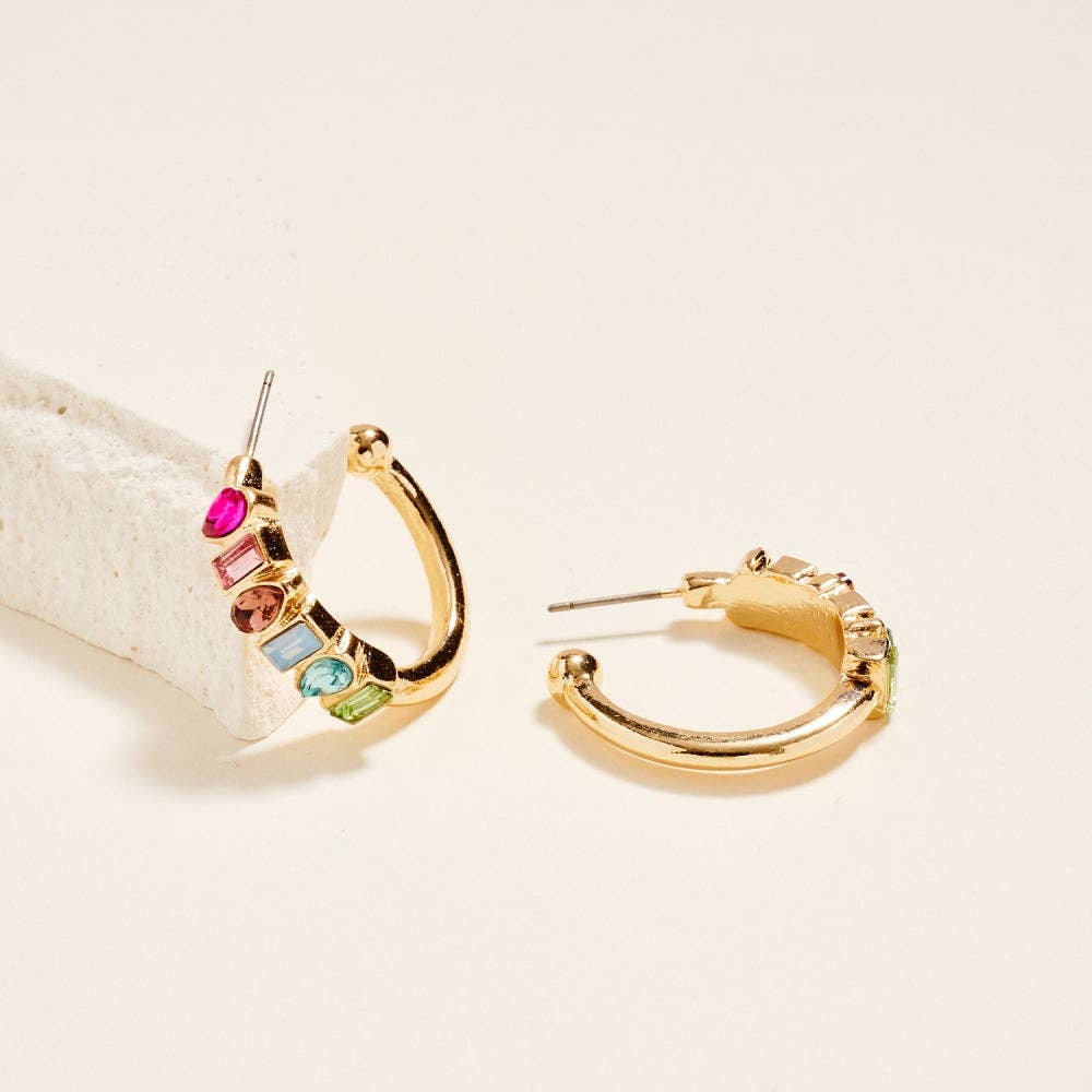 Mixed Shape Rhinestone Hoops