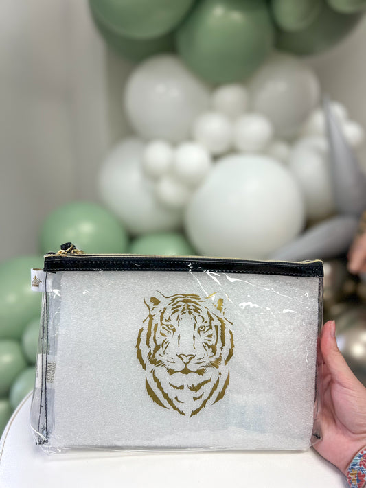 Clear Tiger Clutch Purse