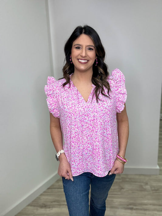 Pink Flowers Top