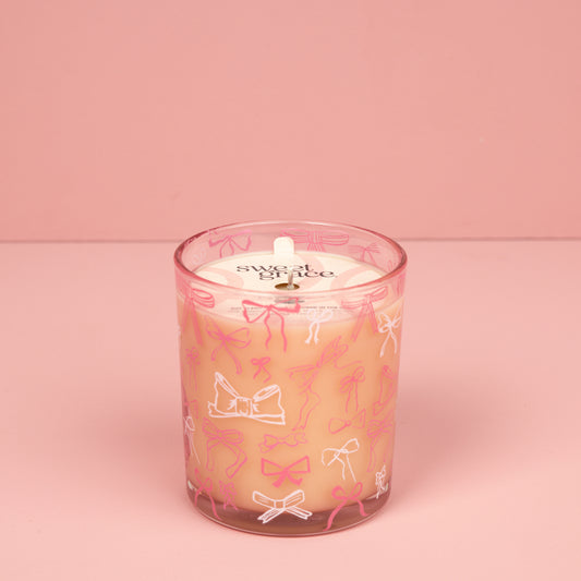 Sweet Grace Pink Bow Candle