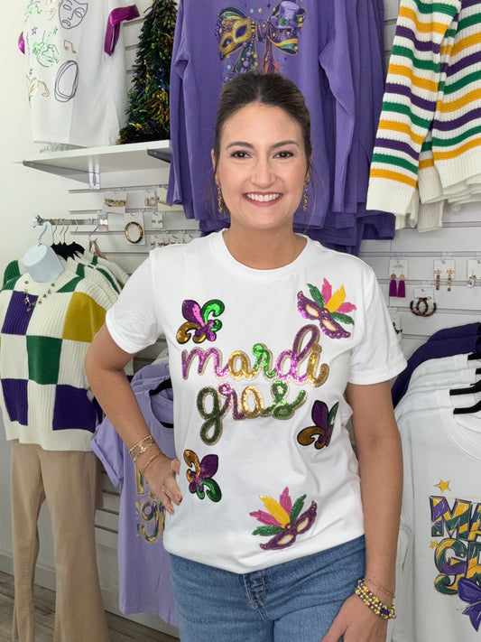 Sequin Mardi Gras Top