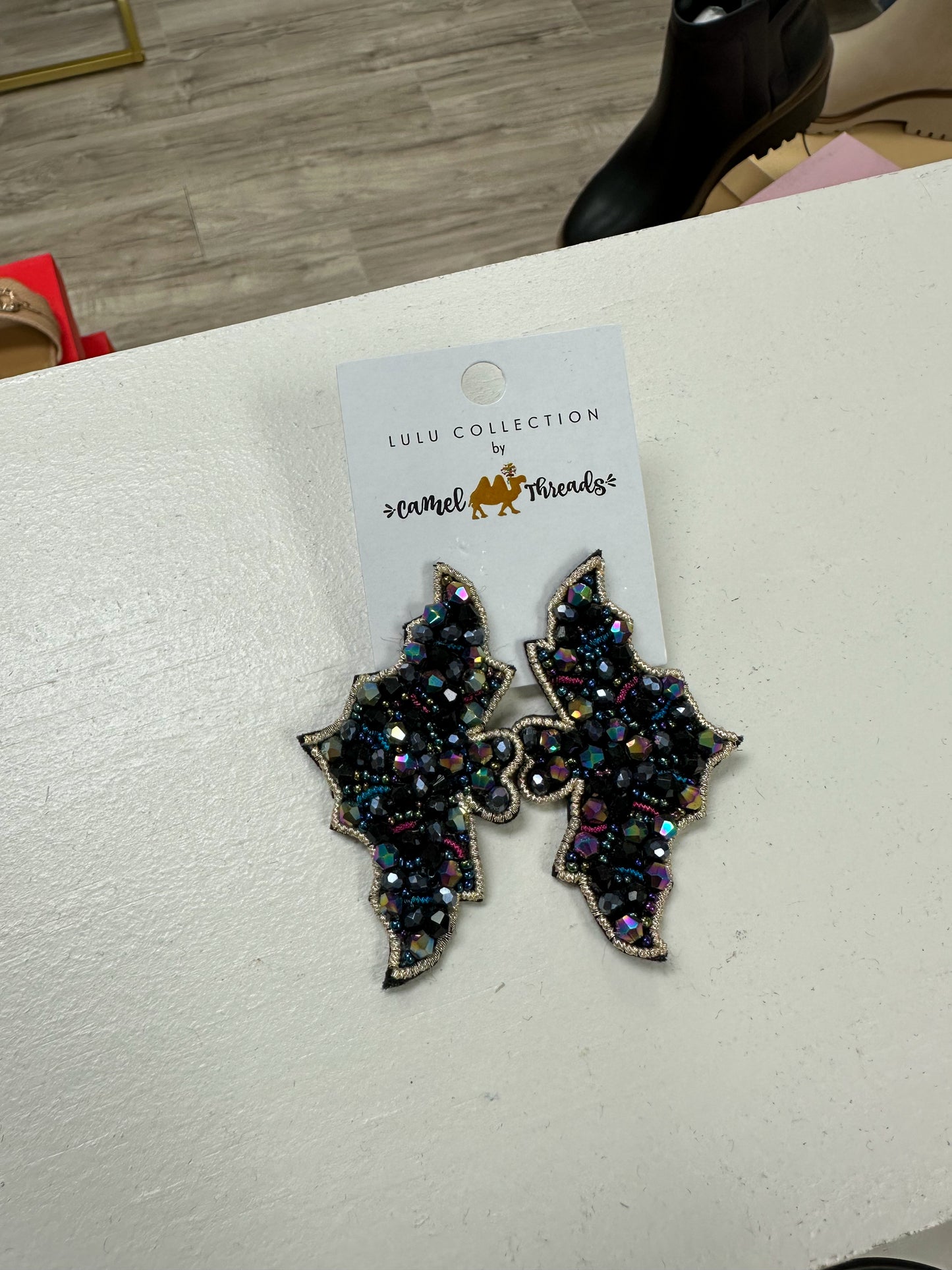 Bat Beaded Earrings