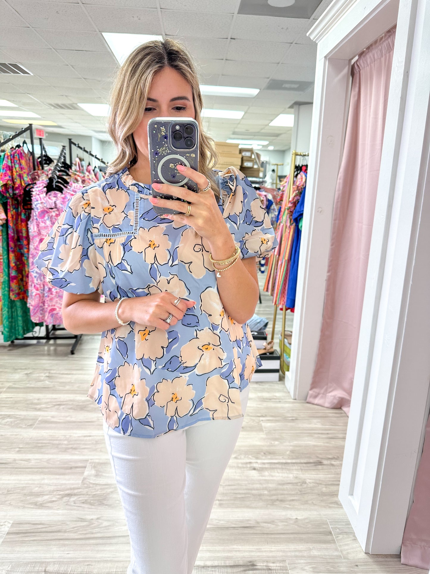 Periwinkle Floral Top