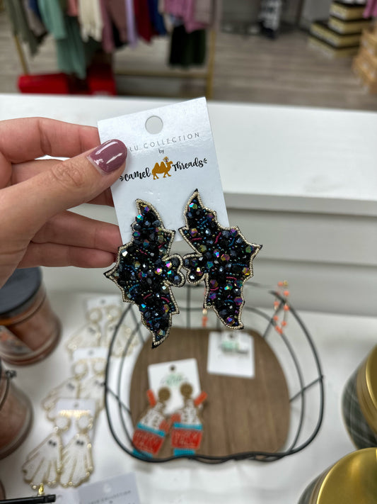 Bat Beaded Earrings