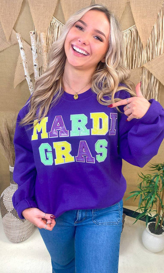 Mardi Gras Sequin Sweatshirt