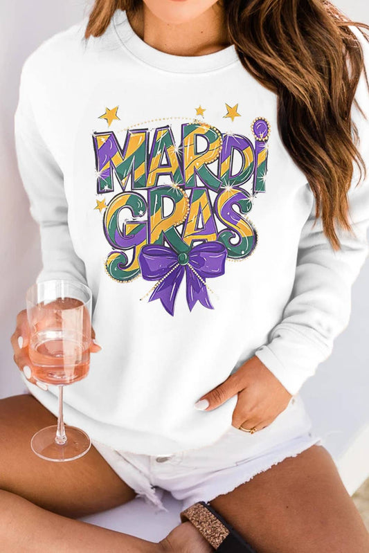 Mardi Gras Bow Sweatshirt