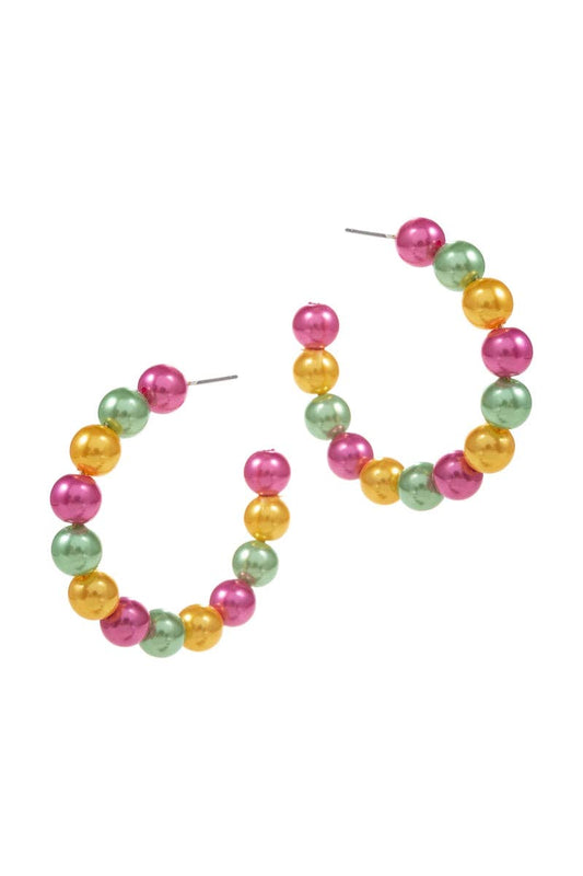 MG Pearl Hoop Earrings